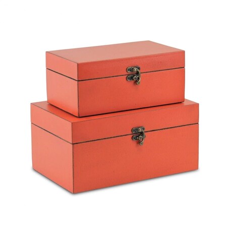 5 X 10 X 6 In. Coral Wooden Storage Boxes